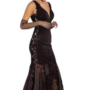 SALE NWT Eureka Fashion 9060 Tulle Prom Dresses Black/ Champagne Size XL